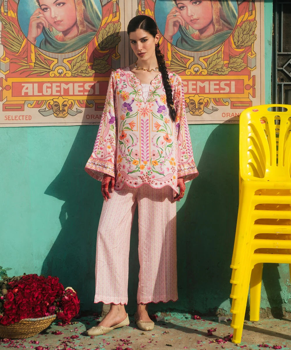2 Piece - Printed Silk Suit