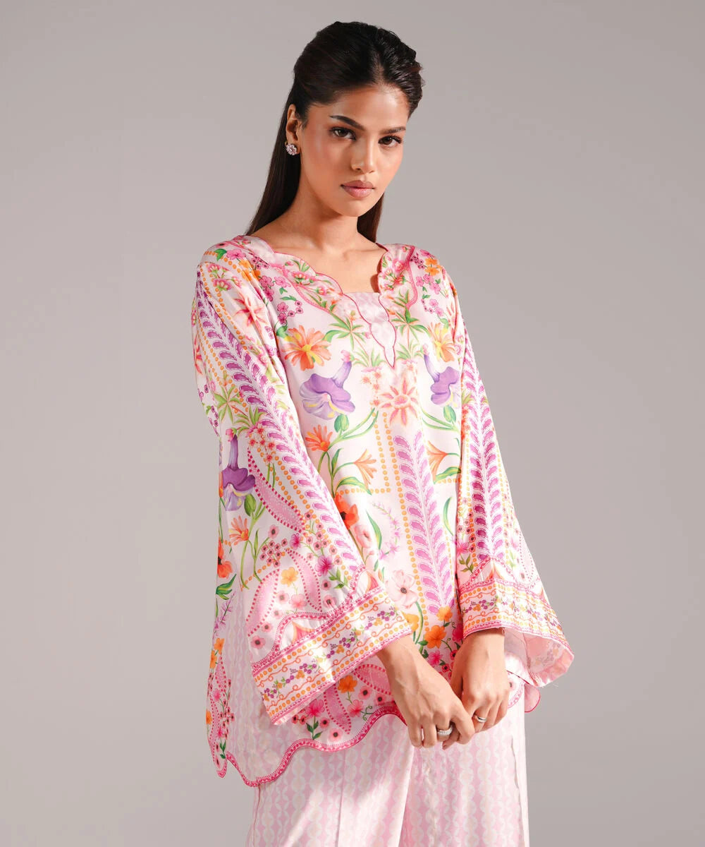 2 Piece - Printed Silk Suit